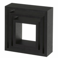 Set 3 Mensole Parete 25cm Moderne Design Cubo Mensola Scaffale Legno MDF Nero