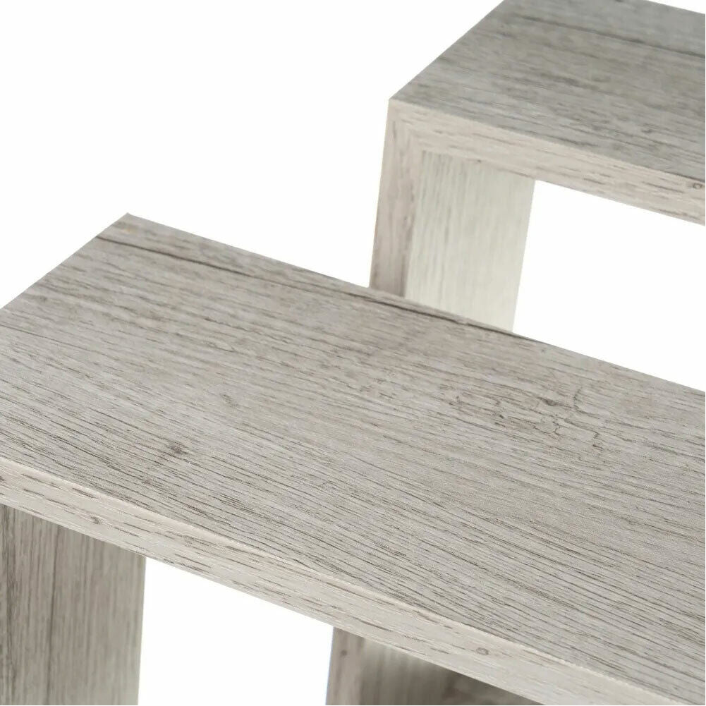 Set 3 Mensole da Parete Moderne Design Cubo Mensola Scaffale in Legno MDF colore Grigio