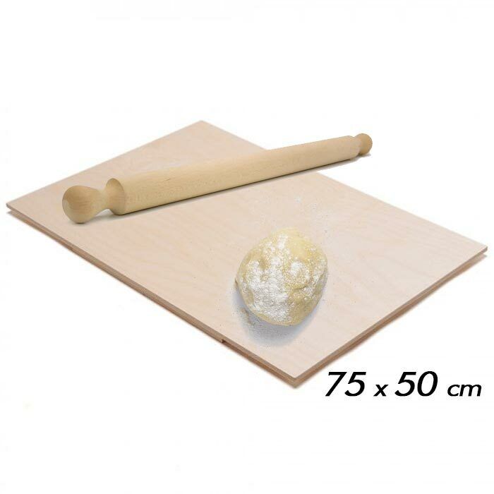 Asse Per Impastare Spianatoia In Legno Con Mattarello Pasta Pizza 75x50 cm