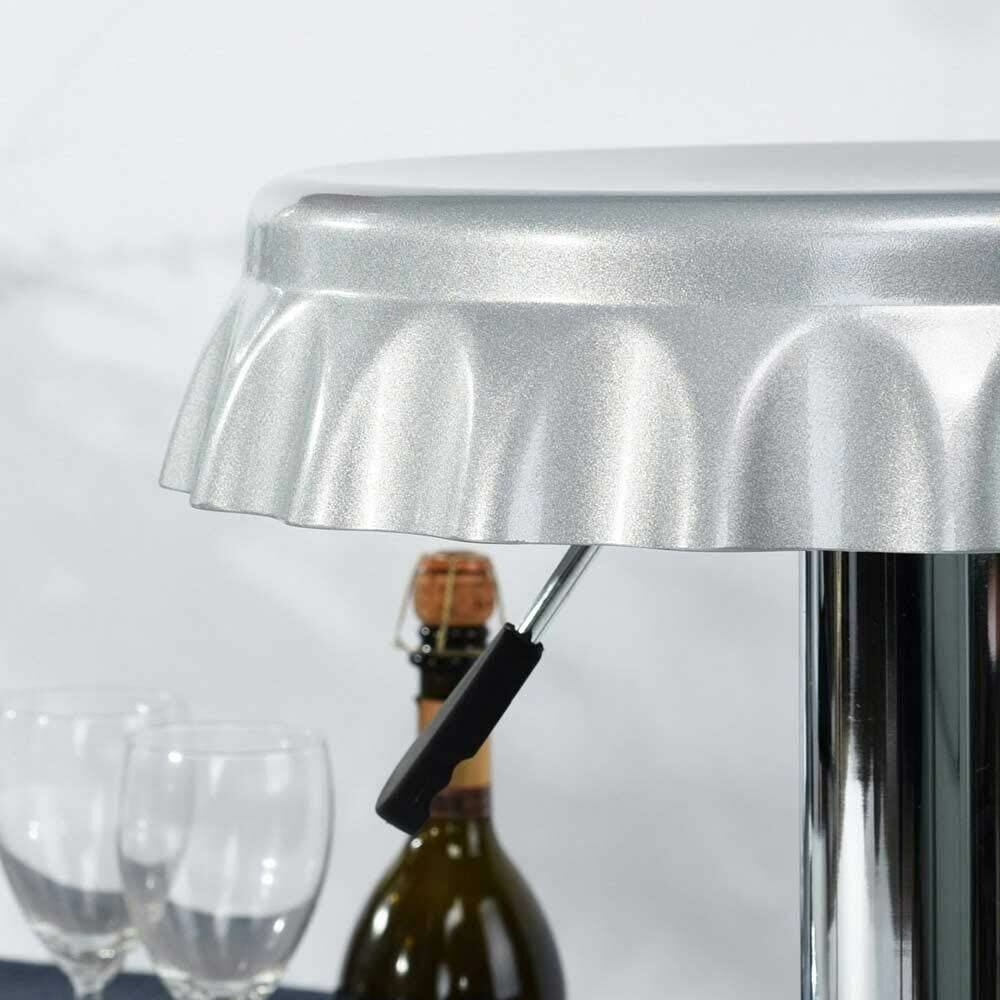 Set 2 Sgabelli Bar Cucina Seduta Forma Tappo Bottiglia Sgabello Girevole Silver