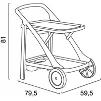 Carrello Cucina Portavivande Esterno in Resina con Vassoio Portabottiglie Verde