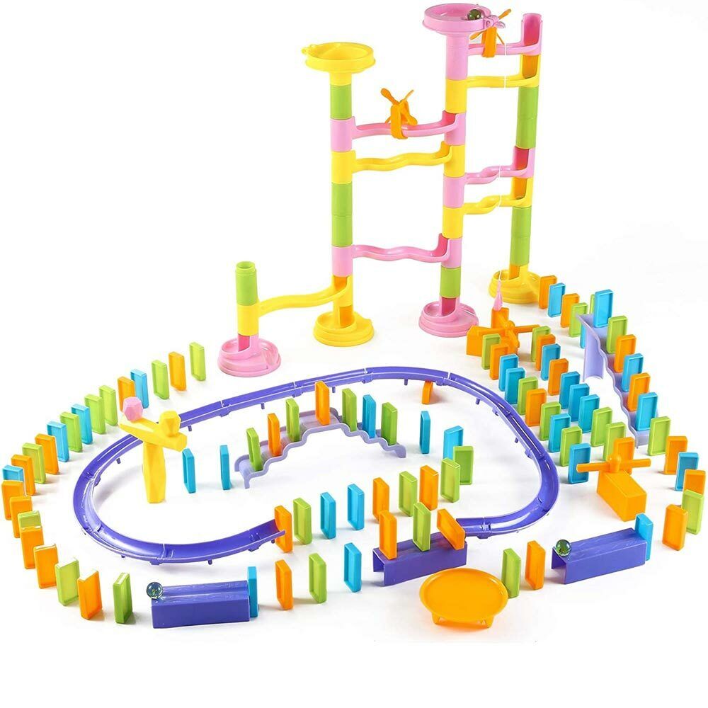 Playset Domino 188pz con Tasselli Mattoncini Percorso e Accessori Gioco Bambini