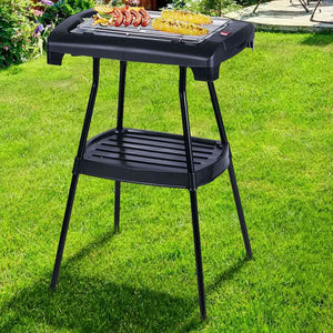 Barbecue Elettrico BBQ Supporto Griglia Bistecchiera Elettrica con Ripiano 2000W