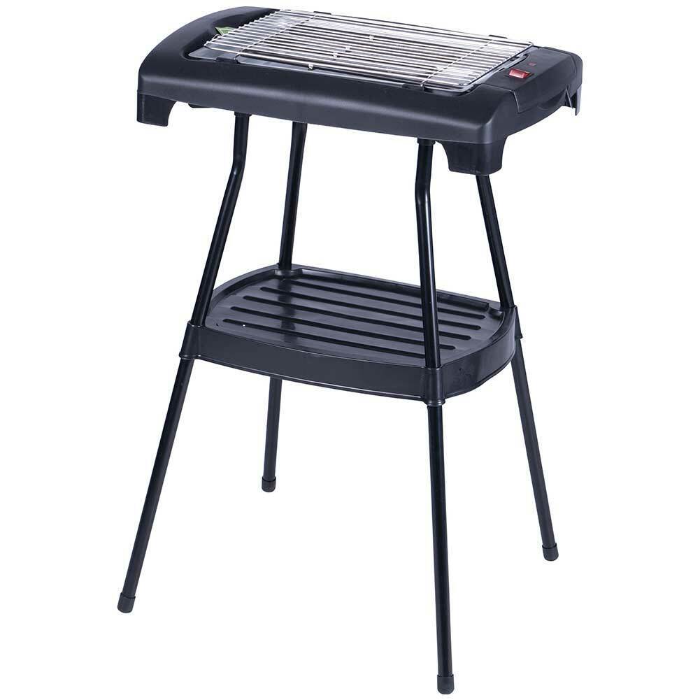 Barbecue Elettrico BBQ Supporto Griglia Bistecchiera Elettrica con Ripiano 2000W