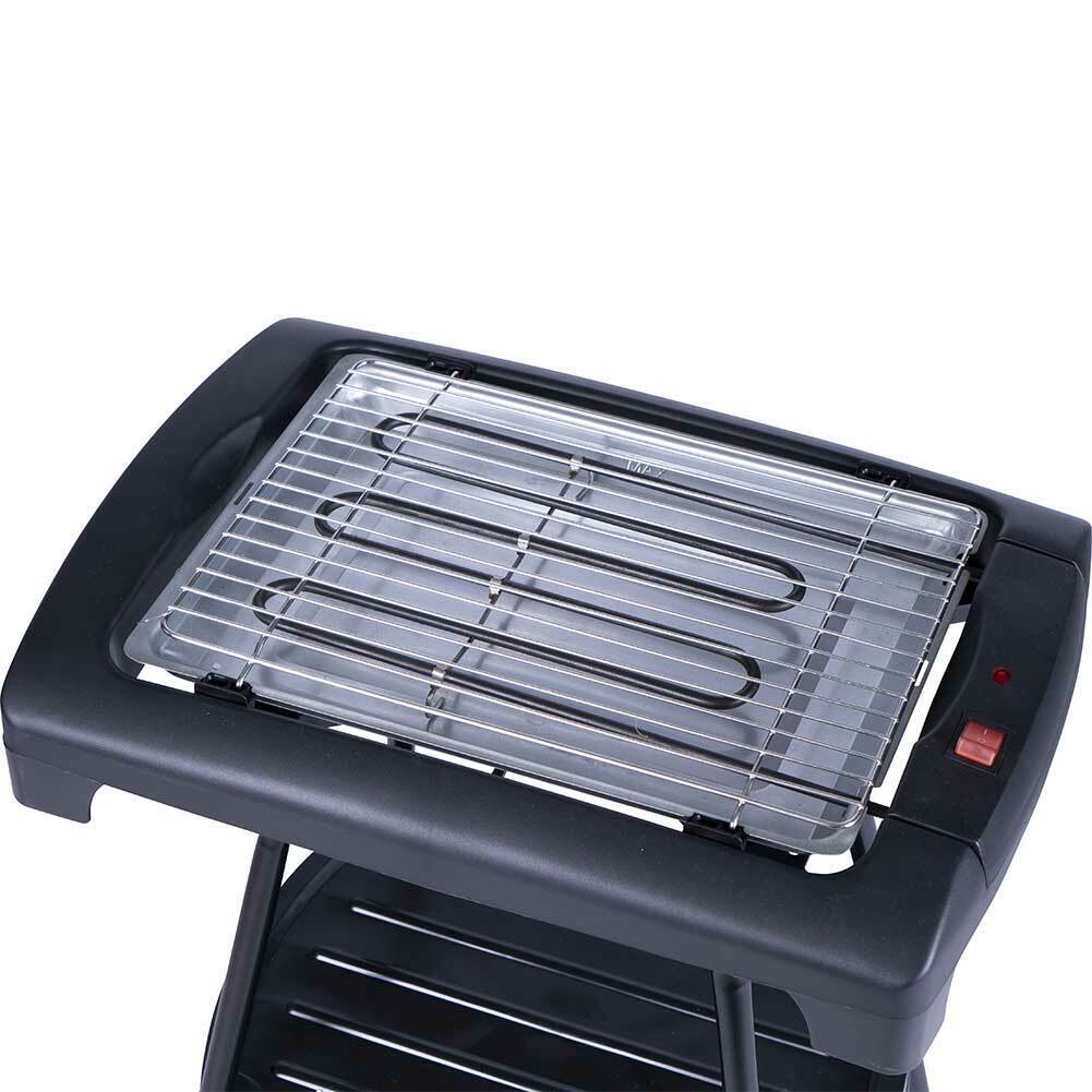 Barbecue Elettrico BBQ Supporto Griglia Bistecchiera Elettrica con Ripiano 2000W