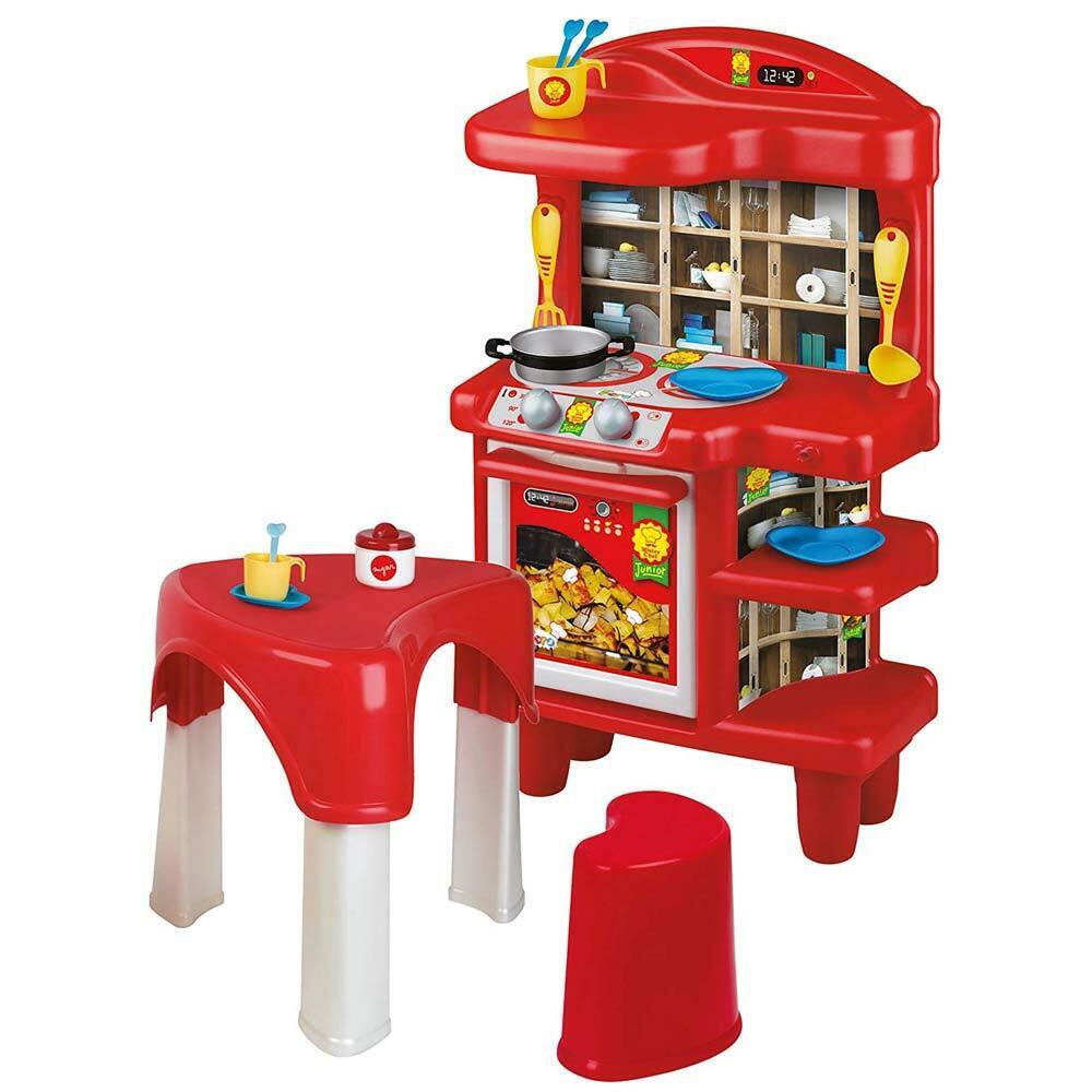 Cucina Giocattolo per Bambini con Sedia Tavolo e Accessori Gioco 67x19x39cm