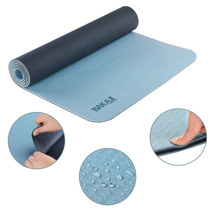 Tappetino Yoga Aerobica Pilates Tappeto Allenamento Fitness Palestra Azzurro Blu