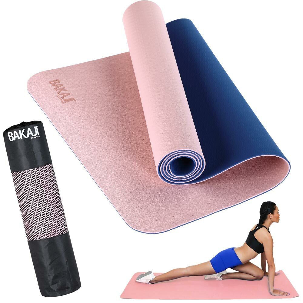 Tappetino Yoga Aerobica Pilates Tappeto Allenamento Fitness Palestra Rosa Blu