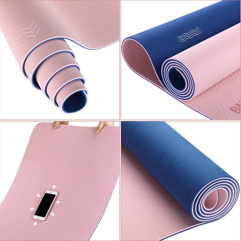 Tappetino Yoga Aerobica Pilates Tappeto Allenamento Fitness Palestra Rosa Blu