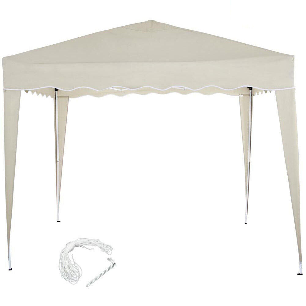 Gazebo 3x3 Pieghevole Ecru Impermeabile Richiudibile Tendone Giardino Con Sacca