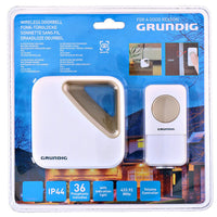 Campanello Porta Casa Wireless Senza Fili Grundig Ricevitore 36 Melodie IP44