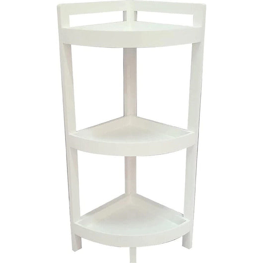 Libreria Scaffale Angolare 3 Ripiani Multiuso Scaffalatura Angolo Colore Bianco