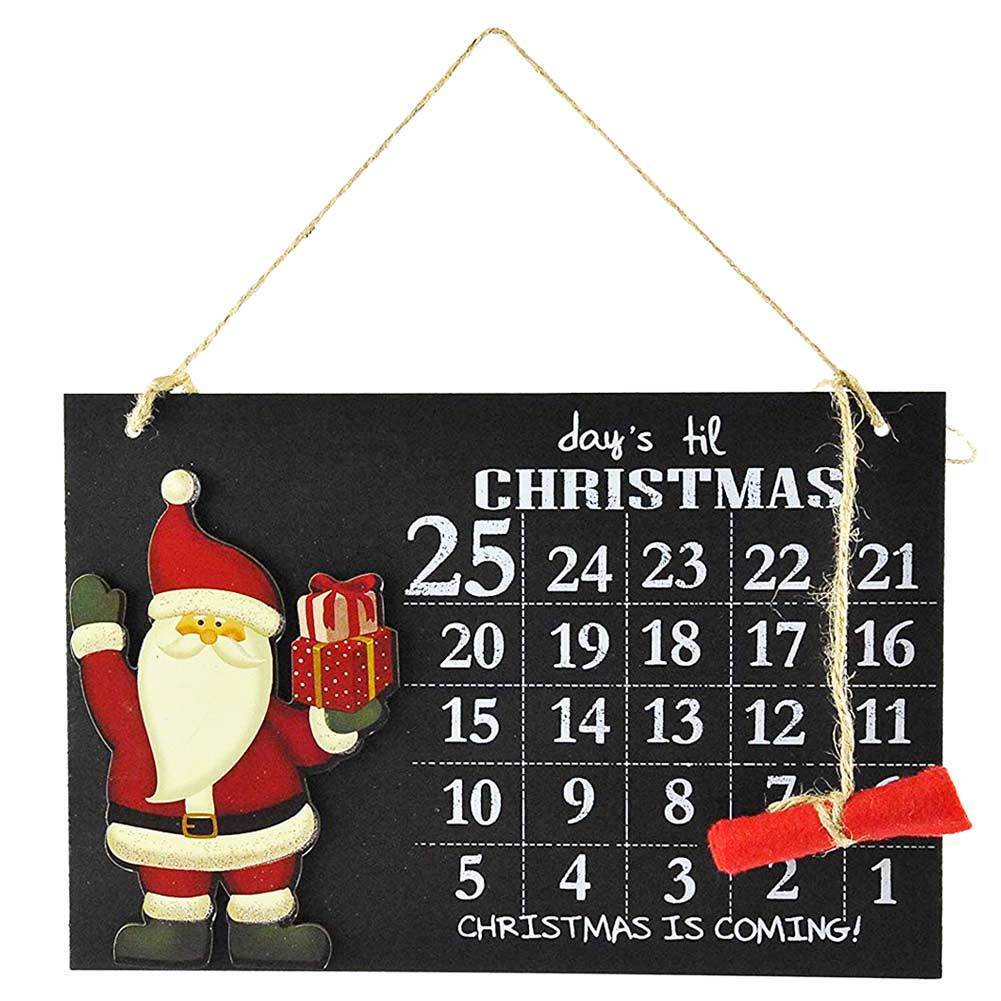 Calendario Avvento Lavagna con Gessetto in Legno 2 Modelli Decorazioni Natalizie