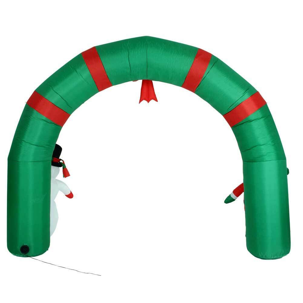 Arco Gonfiabile Natalizio con Babbo Natale e Pupazzo di Neve 300x240H cm Esterno