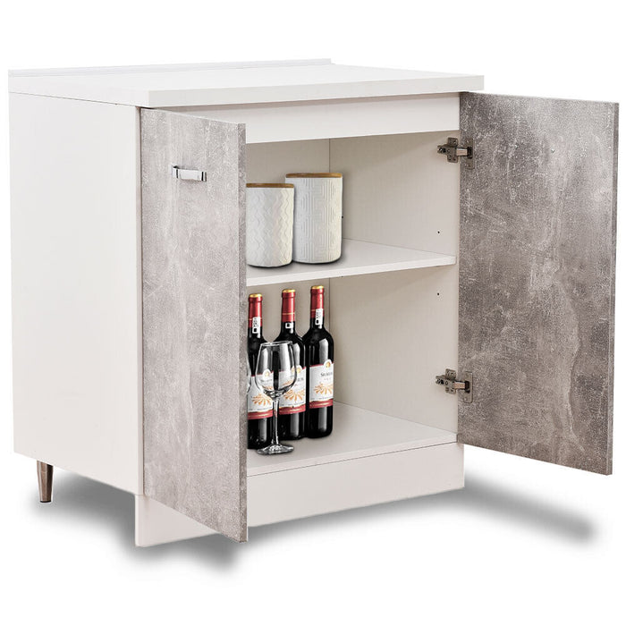 Mobile Base per Cucina Componibile Colore Grigio Cemento con 2 Ante 2 Scomparti