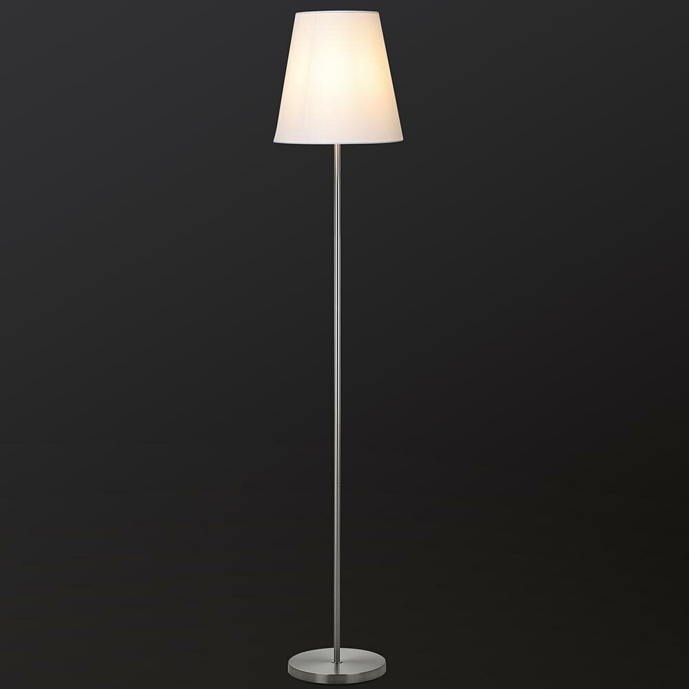 Lampada Piantana da Terra 150cm Design Moderno Paralume E27 60W Tessuto Bianco