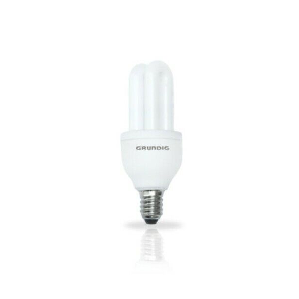 Lampadina Risparmio Energetico Forma 2 Tubi Mini 5W E14 Luce Calda Grundig