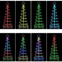 Albero di Natale Luminoso 135 Luci a Led Spirale per Interno ed Esterno 180 CM