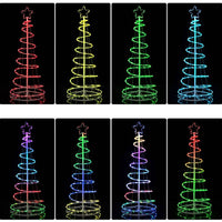 Albero di Natale Luminoso 200 Luci a Led Spirale per Interno ed Esterno 210 CM