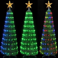 Albero di Natale 120 cm Cono Pieghevole 160 Led Smart Luminosi con App Control