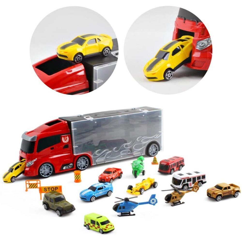 Camion Bisarca Porta Auto con 6 Macchinine Giocattolo Bambini Idea Regalo