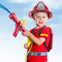 Set Pompiere con Idrante Pistola Acqua e Cappellino Vigili del Fuoco Bambini