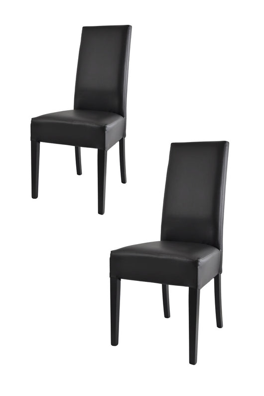 Set 2 sedie Luisa Tommychairs in faggio nero, seduta e schienale imbottiti e rivestiti in pelle artificiale