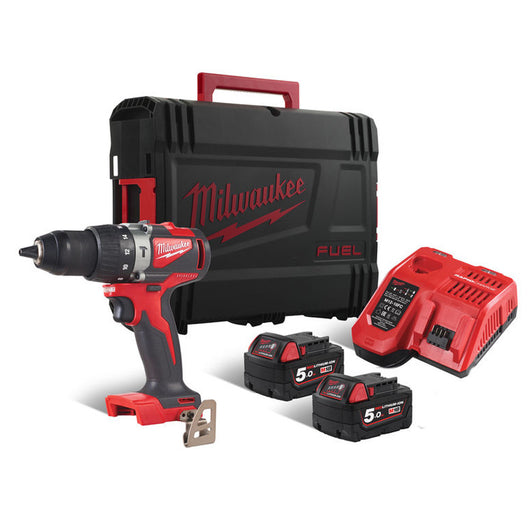 M18 Blpd2-502X - Trapano Avvitatore Brushless Con Percussione - Fornito Con 2 Batterie Da 5 Ah E Valigetta 