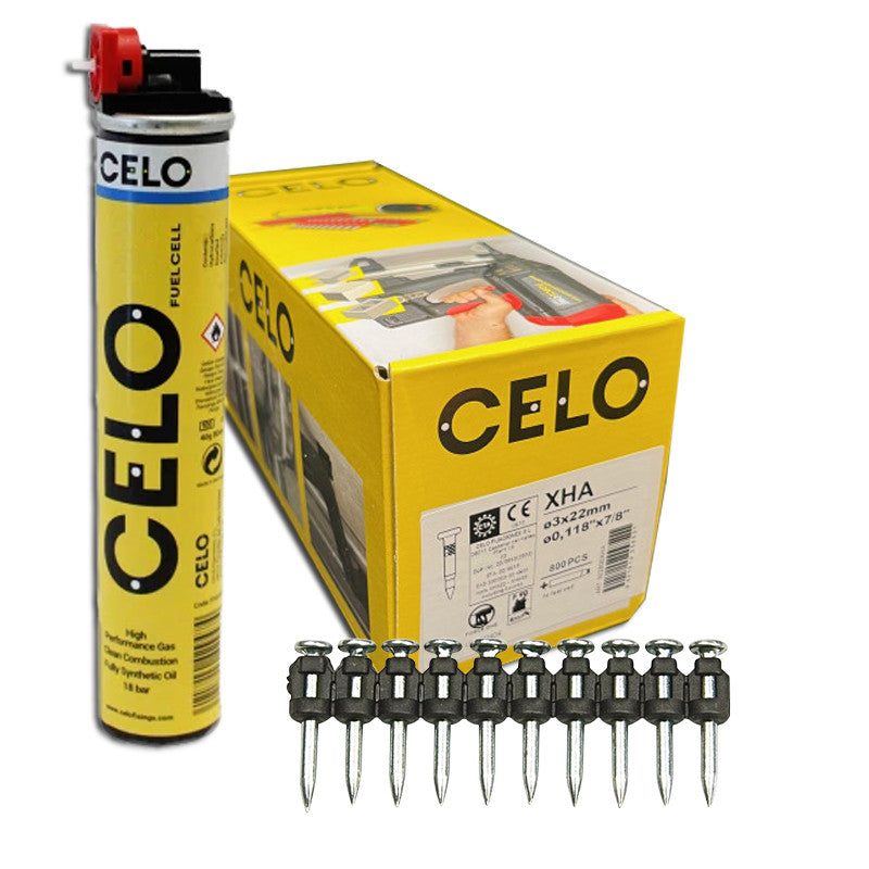 Chiodi Hxa Diametro 3 X 22 Mm Con Carica E 800 Pezzi Per Chiodatrice Celo Force One - Mungo