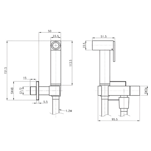 Idroscopino wc doccetta ottone portatile shutoff monogetto con leva ogomondo kit *** finitura- nickel spazzolato quad...