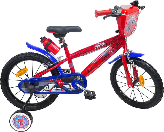 Bicicletta per Bambino 16" 2 Freni Marvel Spiderman Rosso