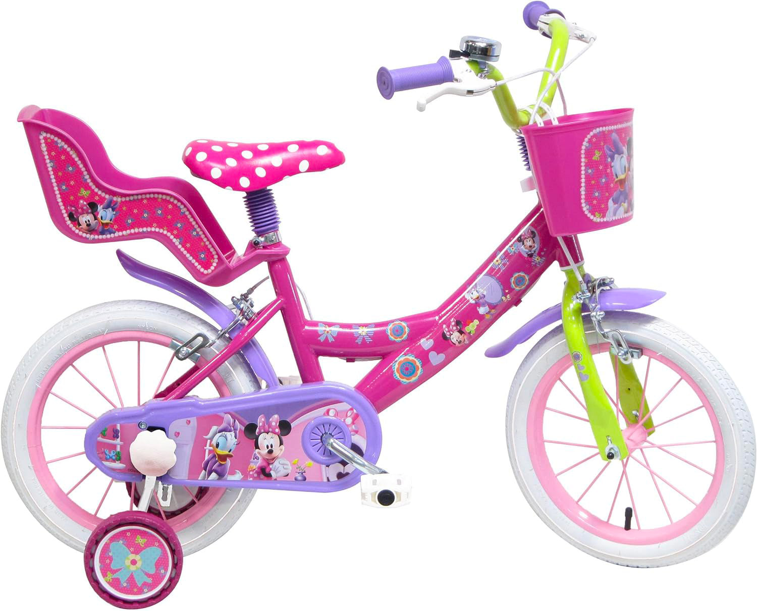 Bicicletta per Bambina 16" 2 Freni Disney Minnie Rosa