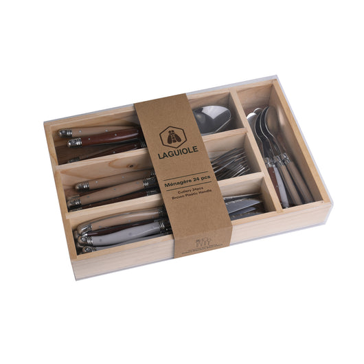 Set 24 Pz Posate Con Manico In Plastica - Laguiole 40268407