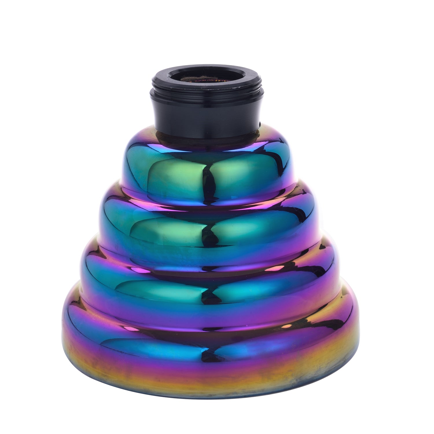 Bong Per Narghilè 35cm Con Vaso In Vetro Braciere In Ceramica Pinze E Tubo In Plastica Con Design Arcobaleno - 40508100