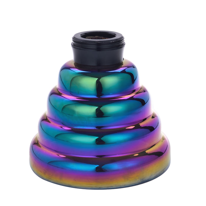 Bong Per Narghilè 35cm Con Vaso In Vetro Braciere In Ceramica Pinze E Tubo In Plastica Con Design Arcobaleno - 40508100