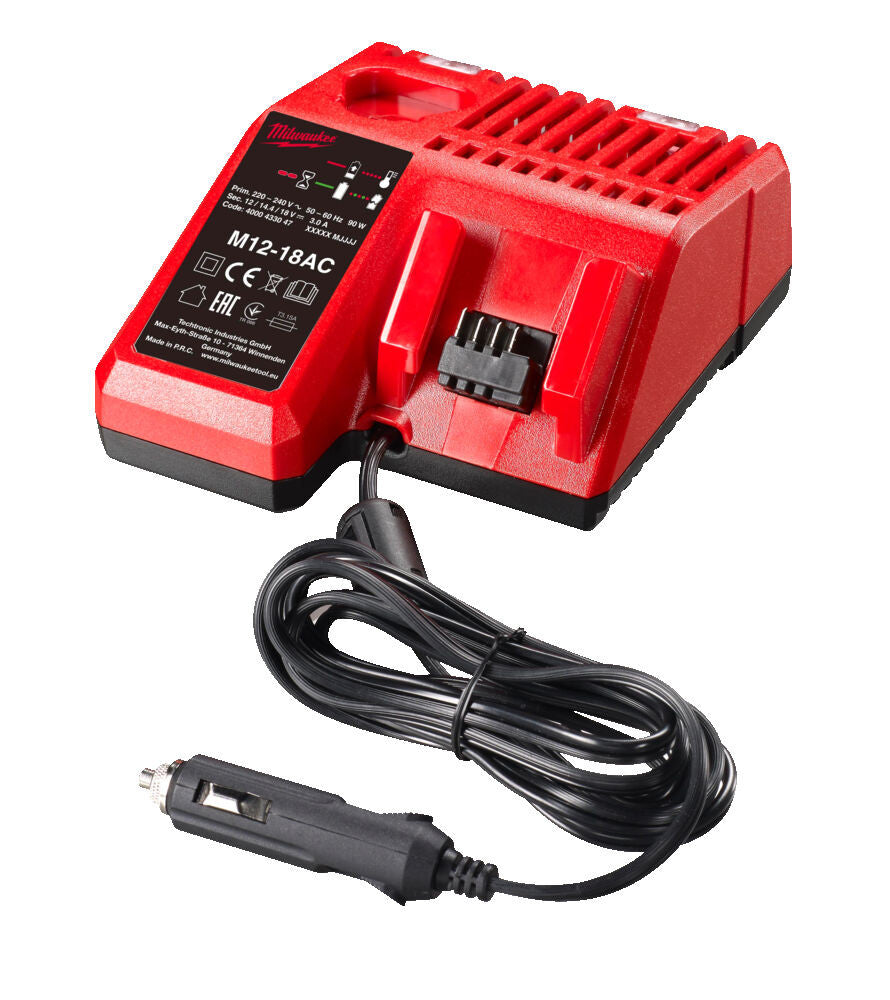 M12-18 Ac - Caricabatterie Per Auto M12 E M18 Compatibile Con Presa Standard Da 12V 