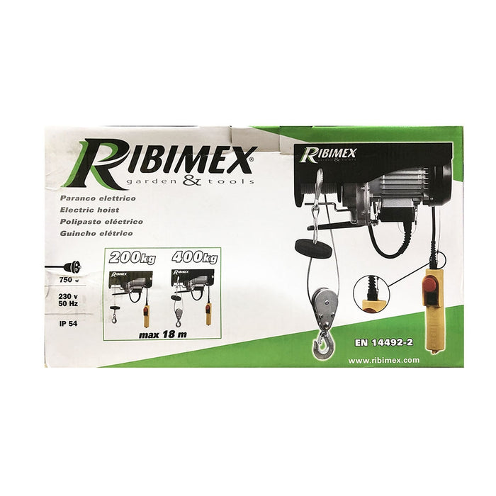 Ribimex Paranco Montacarichi Elettrico Argano 100/200 200/400 Kg Elevatore 12 18 200/400 KG