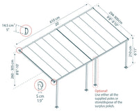 Pergola Addossata in Alluminio Feria 3X6.1 m colore Grigio 