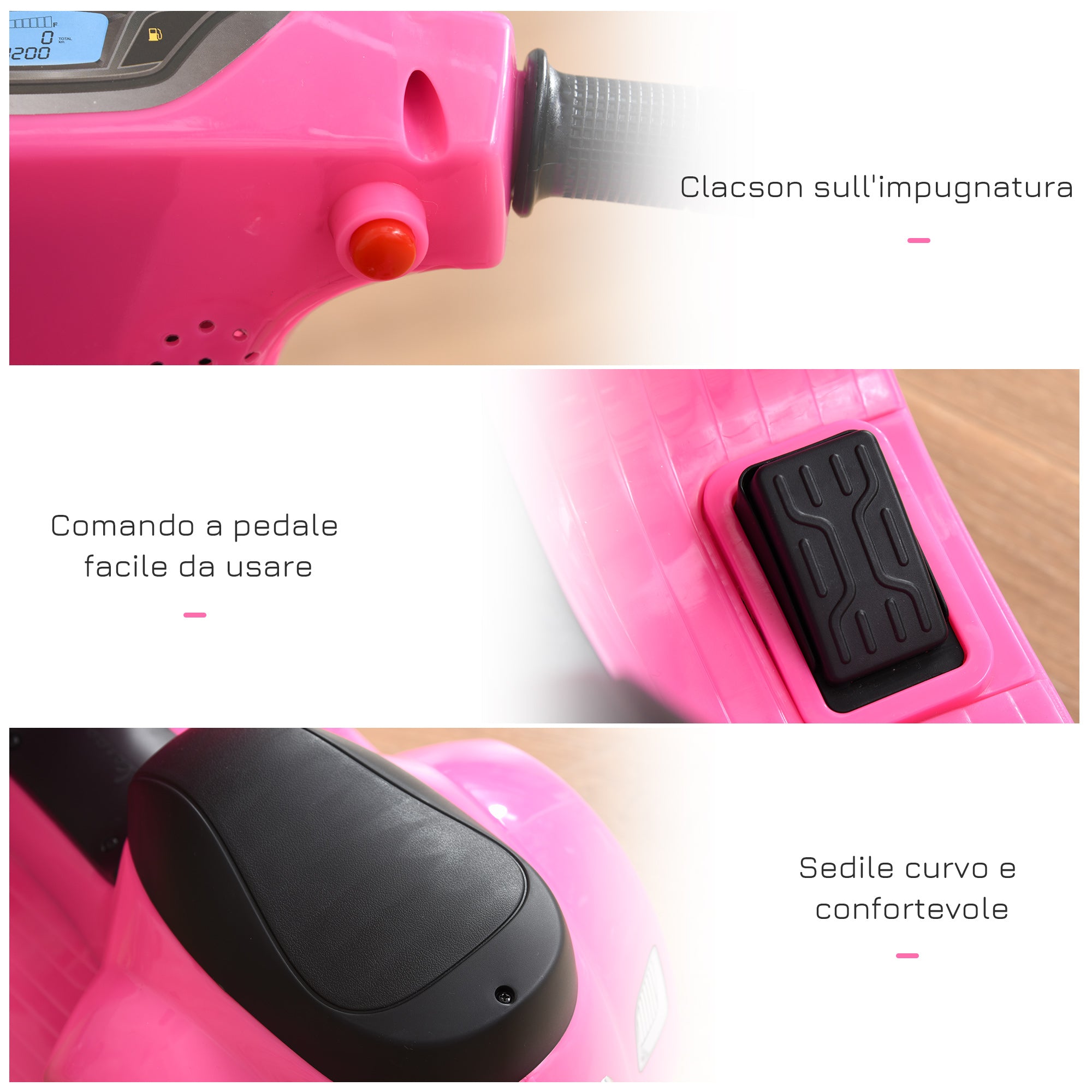 Piaggio Mini Vespa GTS Elettrica 6V per Bambini Rosa