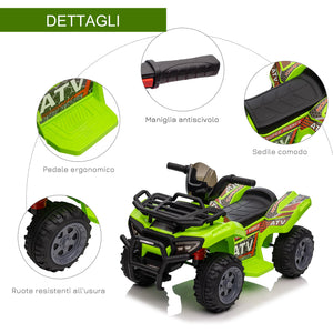 Mini Quad Elettrico per Bambini 6V Verde