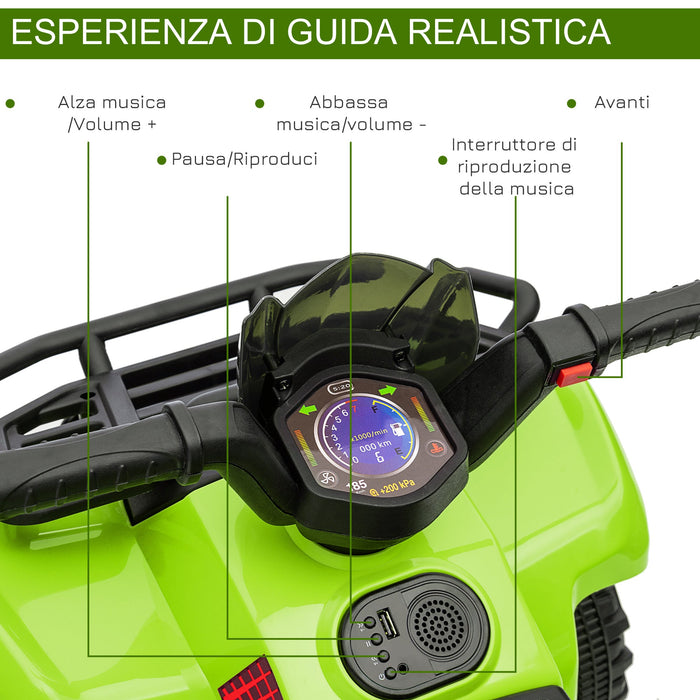 Mini Quad Elettrico per Bambini 6V Verde