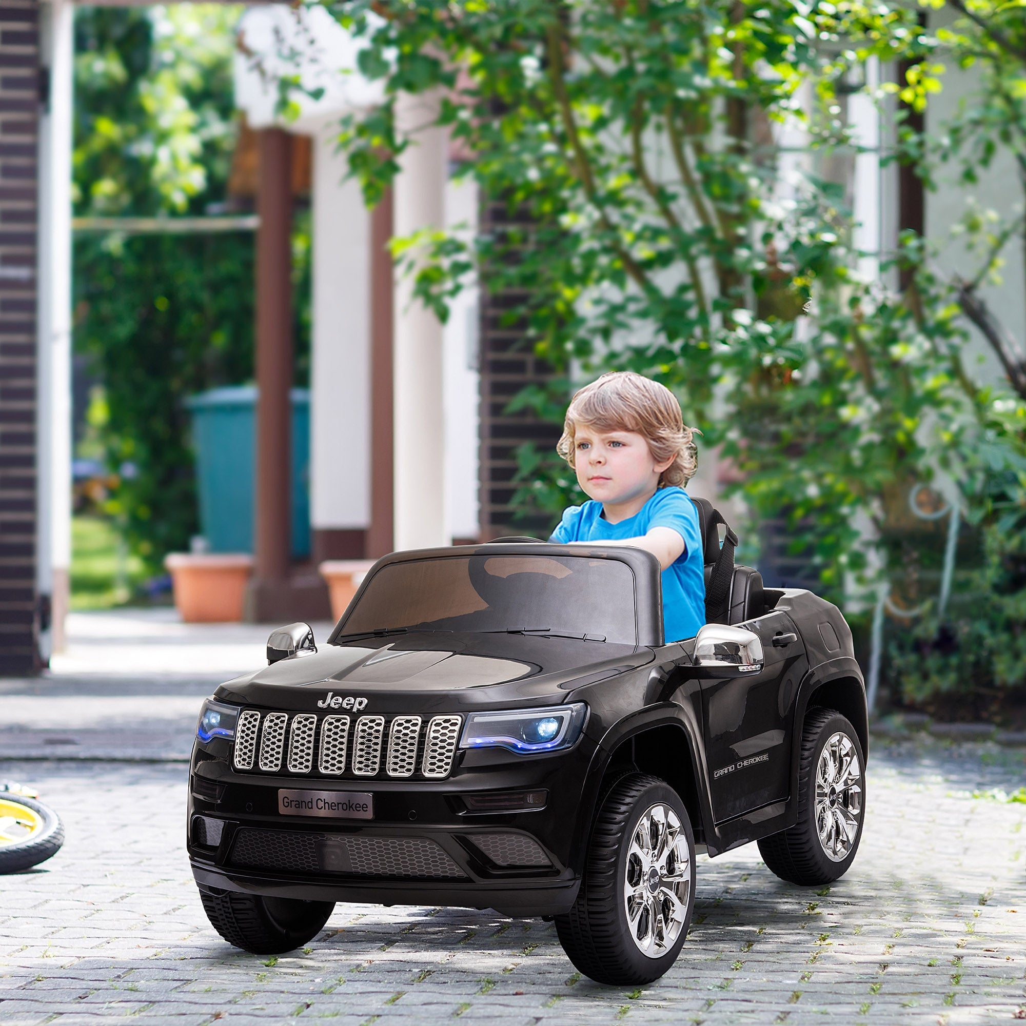 Macchina Elettrica per Bambini 12V con Licenza Jeep Grand Cherokee Nera