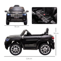 Macchina Elettrica per Bambini 12V con Licenza Jeep Grand Cherokee Nera