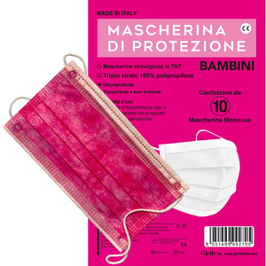 cf mascherina chirurgica bambina colore rosa pz 10 3702