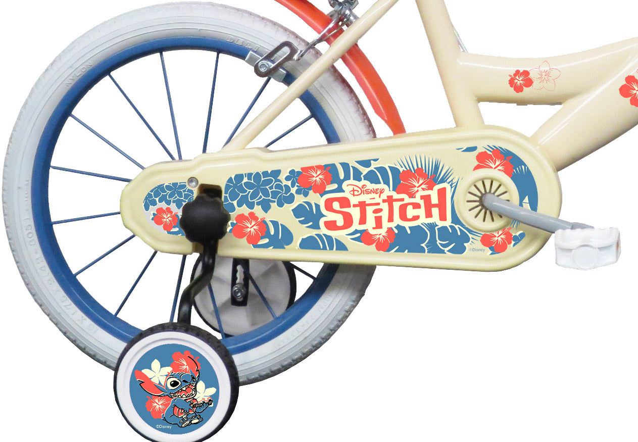 Bicicletta per Bambina 14" 2 Freni Stitch Bianca