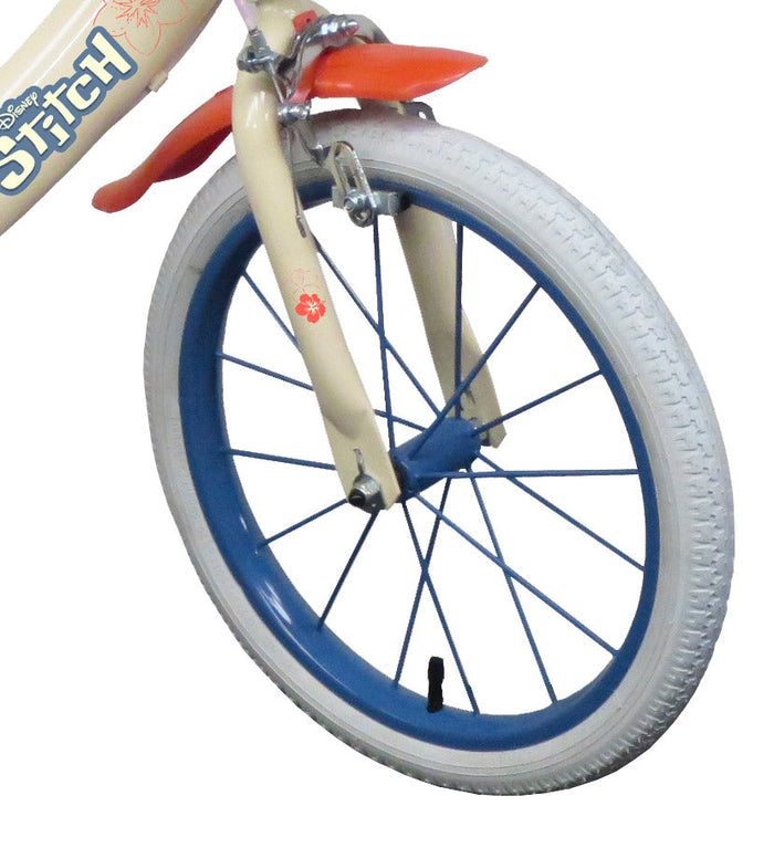 Bicicletta per Bambina 14" 2 Freni Stitch Bianca