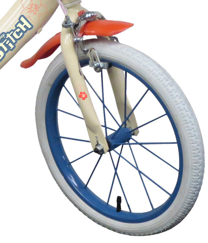 Bicicletta per Bambina 16" 2 Freni Stitch Bianca