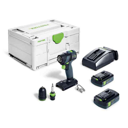 Txs 18 C 3,0-Plus - Trapano Avvitatore A Batteria Professionale Con 2 Batterie, Mandrino E Valigetta - Coppia 40 Nm - Festool