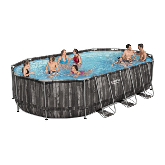 piscina con telaio ovale completa 610x366x122h 5611r 37435