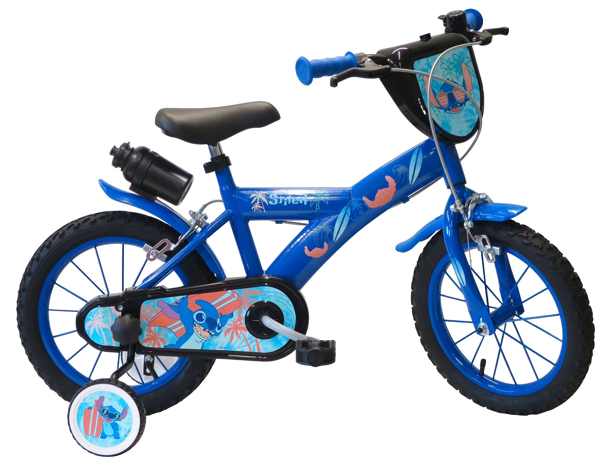 Bicicletta per Bambino 14” 2 Freni con Licenza Disney Stitch Blu